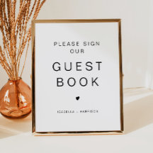ケネディのミニマリストが私たちのゲストブック結婚に署名