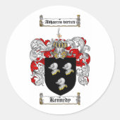 ケネディの家紋-ケネディの紋章付き外衣 ラウンドシール (正面)