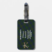 ケネディエレガントークランタータンチェックモノグラムの ラゲッジタグ (裏面縦)