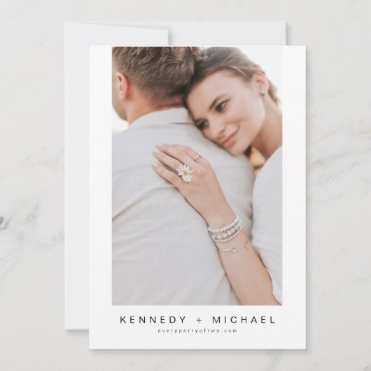 ケネディクラシックーモダンミニマリスト結婚写真 招待状 (裏面)