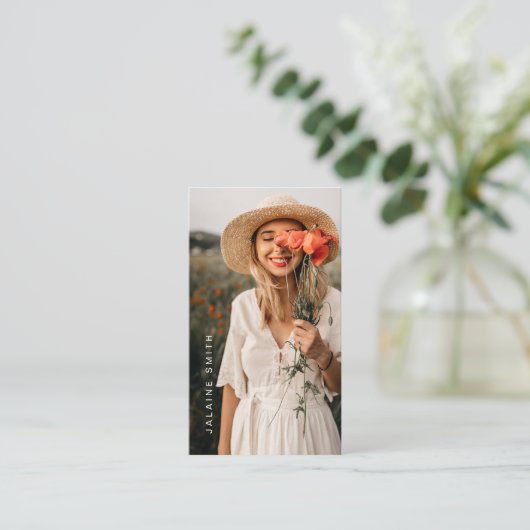 ケネディモダンミニマルお洒落リストとシンプル写真 名刺 (スタンド正面)