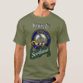 ケネディ氏族のバッジとタータンチェックのTシャツ Tシャツ (正面)