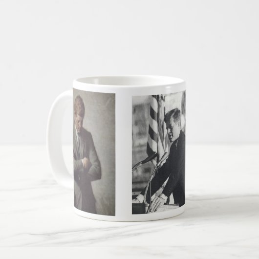 ケネディ、JFKおよびジャッキーのjfk大統領 コーヒーマグカップ (正面左)