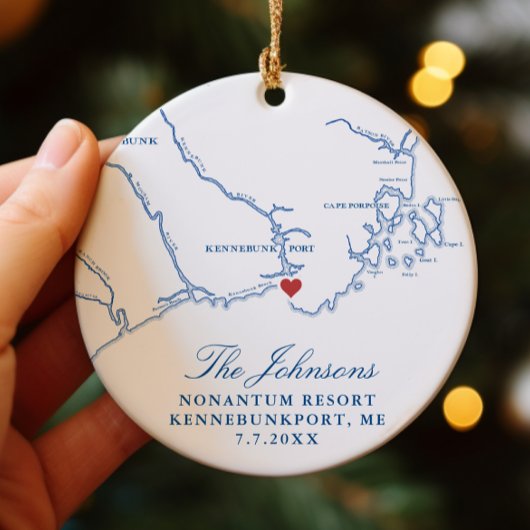 ケネバンクポートメイン結婚マップの写真クリスマス セラミックオーナメント