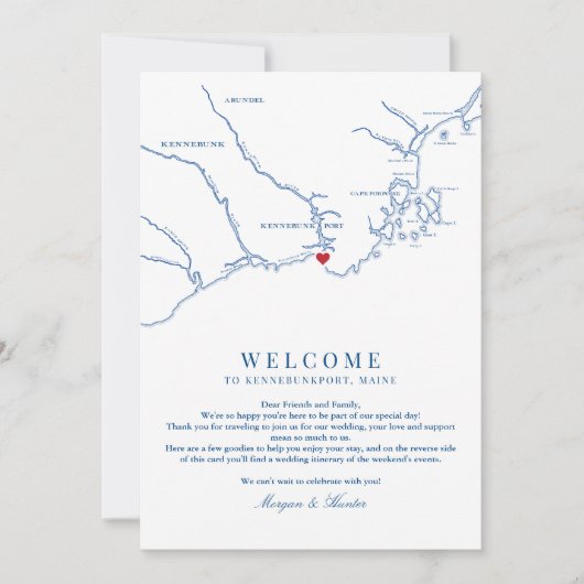 ケネバンクポートメ結婚インの歓迎の日程 サンキューカード (正面)