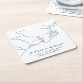 ケネバンクポートメ結婚インの歓迎パーティー スクエアペーパーコースター (アングル)