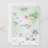 ケネバンクポート メイン州 | イラスト入りの結婚式地図 招待状 (正面)