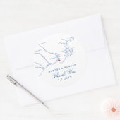 ケネブンクポートメーンマップネイビー結婚式の引き出物 ラウンドシール (封筒)