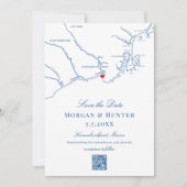 ケネブンクポート メイン エレガント マップ QRコード ウェディング セーブザデート (正面)