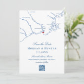 ケネブンクポート メイン エレガント マップ QRコード ウェディング セーブザデート (スタンド正面)