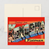 ケノーシャ ウィスコンシン州 挨拶 ポストカード (正面/裏面)