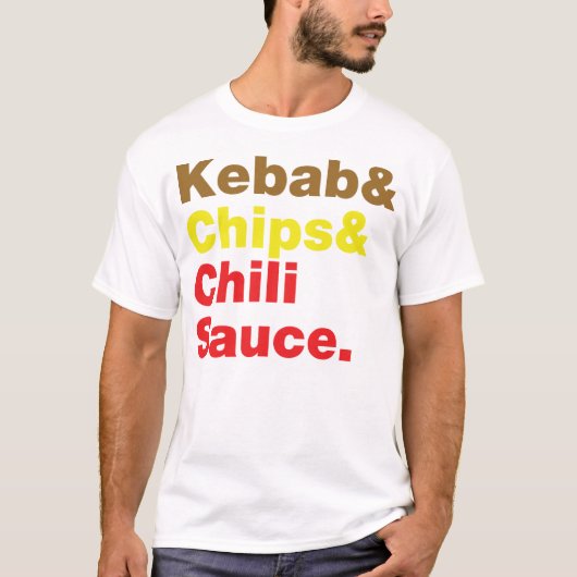 ケバブとポテトチップスとチリソース Tシャツ (正面)