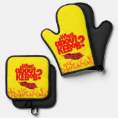 ケバブは？串に刺した肉 鍋つかみ&鍋敷きセット (正面/裏面)