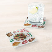 ケバブレシピガラスコースター ガラスコースター (アングル)