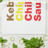 ケバブ&チップス&チリソース。 キッチンタオル (折り畳み)