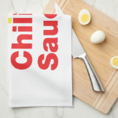 ケバブ&チップス&チリソース。 キッチンタオル (四つ折り)