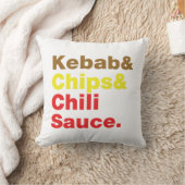 ケバブ&チップス&チリソース。 クッション (ブランケット)