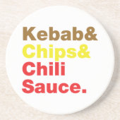 ケバブ&チップス&チリソース。 コースター (正面)