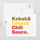 ケバブ&チップス&チリソース。 ポストカード (正面/裏面)