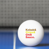 ケバブ&チップス&チリソース。 卓球ボール (ネット)