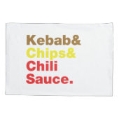 ケバブ&チップス&チリソース。 枕カバー (裏面)