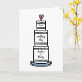 ケパーソナライズされたーキ結婚イラストレーション結婚ズ カード (黄色い花)