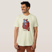 ケビンのシアバターによるオーガニックな人の綿のティー及びハートの芸術 Tシャツ (正面フル)