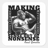 ケビンの政治評論ゴリラ実在 スクエアシール (正面)