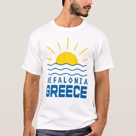 ケファロニアギリシャインアンドシーメンズホワイト Tシャツ (正面)