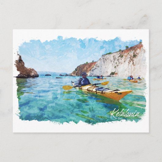 ケファロニアギリシャ沿岸表示 ポストカード (正面)