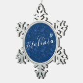 ケファロニアハート国旗、セファロニア、ギリシャ諸島 スノーフレークピューターオーナメント (右)