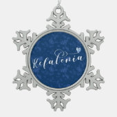 ケファロニアハート国旗、セファロニア、ギリシャ諸島 スノーフレークピューターオーナメント (正面)