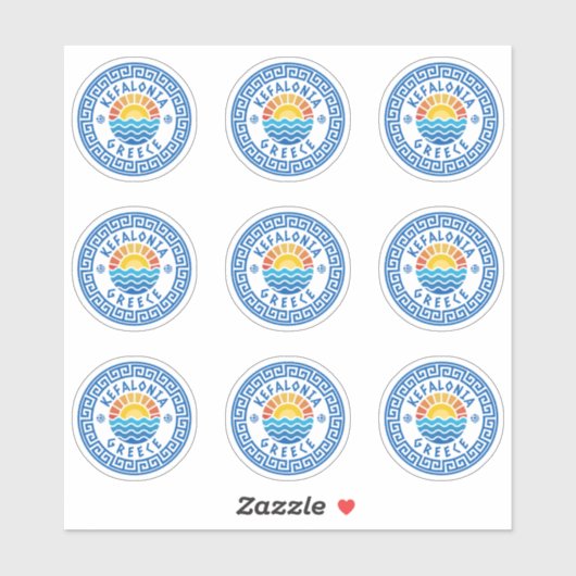 ケファロニア島, ギリシャ 複数ステッカー シール (シート)