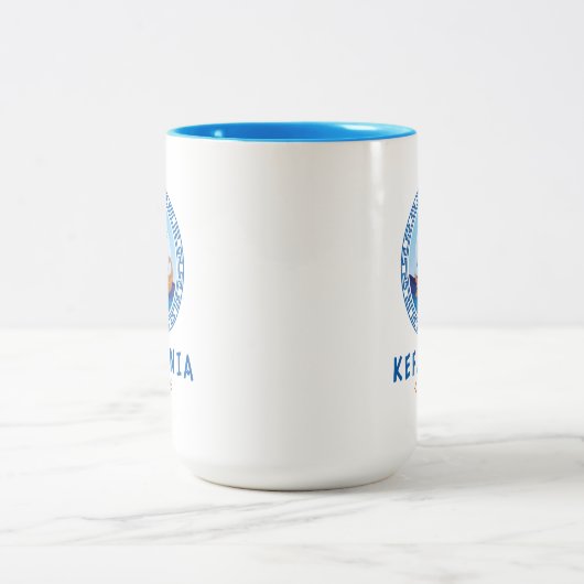 ケファロニア、ギリシャ・ギリシャ船デザイン ツートーンマグカップ (中央)