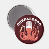 ケファロポッド | Octopus Chef おもしろい Pun マグネット (正面/裏面)
