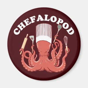 ケファロポッド Octopus Chef おもしろい Pun マグネット