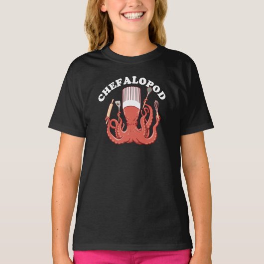 ケファロポッド | Octopus Chef おもしろい Pun Tシャツ (正面)