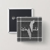 ケフィイェパレスティナパタンホワイト 缶バッジ (正面&裏面)