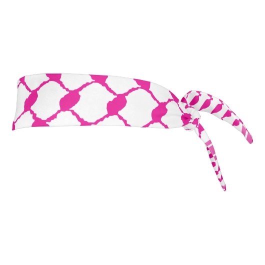 ケフィイェピンクパレスティナ模様 タイヘッドバンド (回転90)