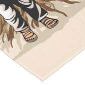 ケフィエ・パレスチナ国旗とオリーブの木を持つ子供 ショートテーブルランナー (コーナー)