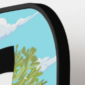 ケフィエ・パレスチナ国旗とオリーブの木を持つ子供 ピックルボールラケット (左詳細)