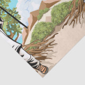 ケフィエ・パレスチナ国旗とオリーブの木を持つ子供 薄葉紙 (詳細)