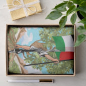 ケフィエ・パレスチナ国旗とオリーブの木を持つ子供 薄葉紙 (ギフト)