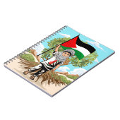 ケフィエ・パレスチナ国旗を持つ子ども ノートブック (左側)