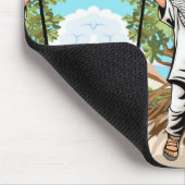 ケフィエ・パレスチナ国旗を持つ子ども マウスパッド (コーナー)