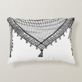 ケフィシーパレスチナのスカーフ伝統的ファブリック アクセントクッション (正面)