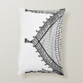 ケフィシーパレスチナのスカーフ伝統的ファブリック アクセントクッション (裏面(縦))