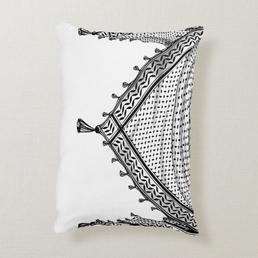 ケフィシーパレスチナのスカーフ伝統的ファブリック アクセントクッション (裏面(縦))