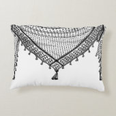 ケフィシーパレスチナのスカーフ伝統的ファブリック アクセントクッション (裏面)