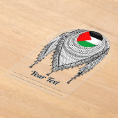 ケフィシーパレスチナのスカーフ伝統的ファブリック アクリル招待状 (レイダウン)